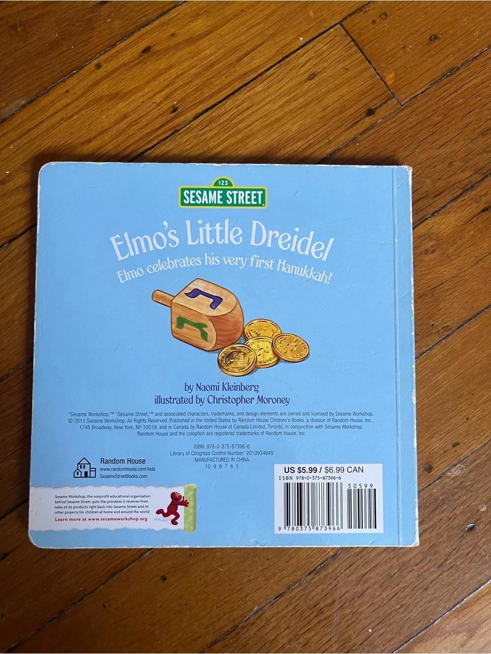 Sesame Street Elmo Blue Cover Board Book with Red Elmo